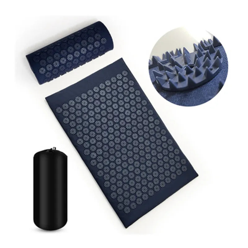 Akupressur Massage-Set – Matte & Kissen für Rücken, Nacken & Fuß